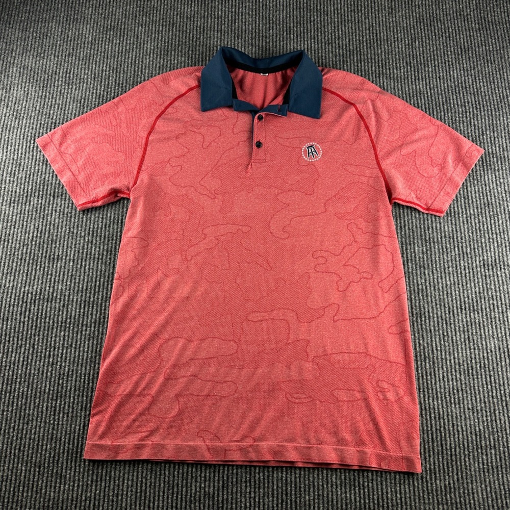 Barstool Sports x UNRL Mens Red Camo Performance Golf Polo Shirt Size Medium
